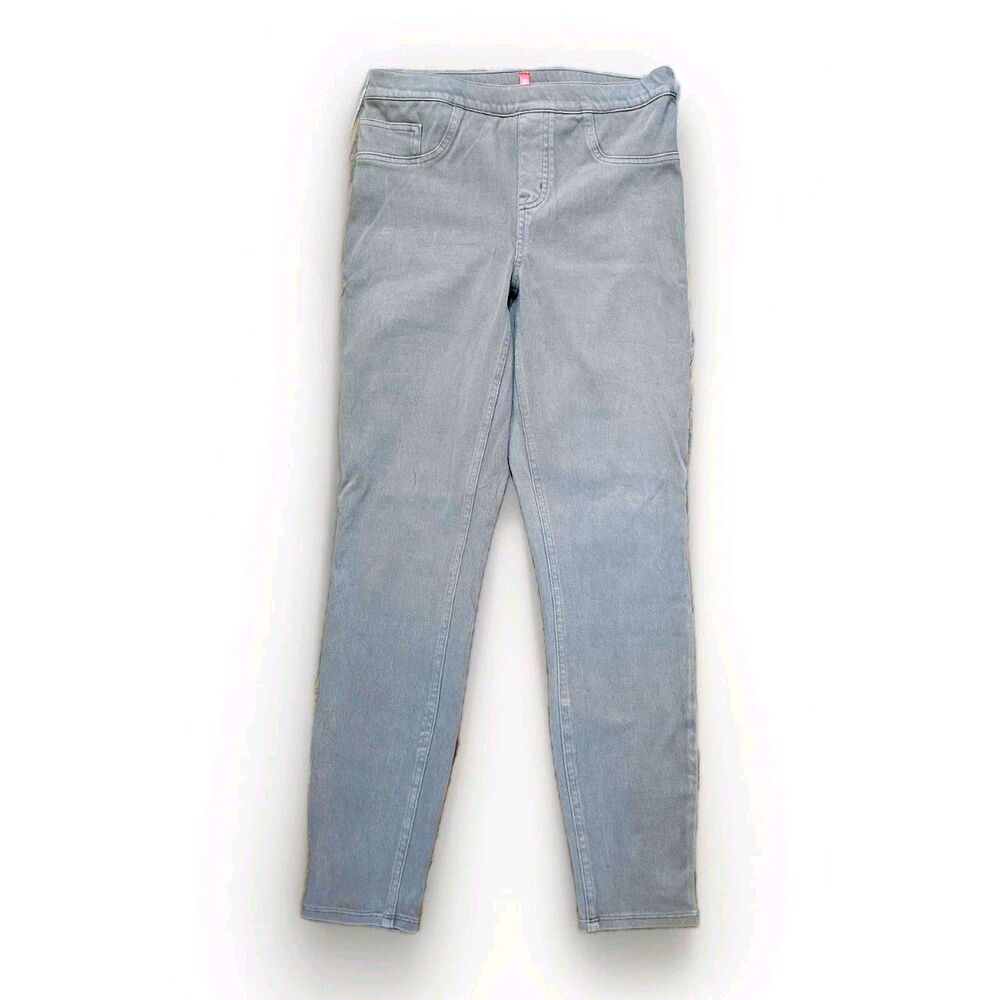 SPANX Leggings Women's Medium Jean-ish Ankle Denim Gray Back Pockets Stretch